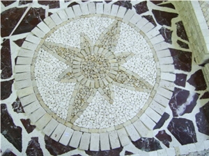 White Travertine Mosaic Medallions