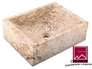 Dhl-S70 Beige Travertine Sink,Basin