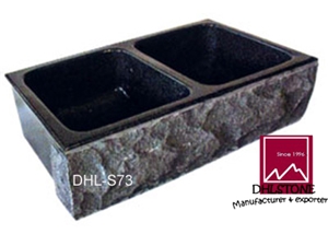 Black Granite Double Farm Sinks