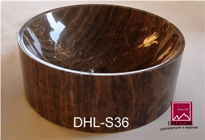 Brown Tiny Marble Sink,Basin