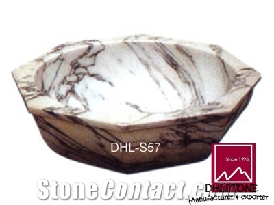 White Marble Sink Dhl-S58