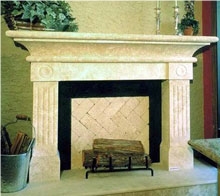Classic Travertine Fireplace