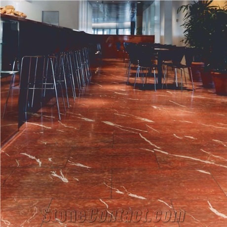 Rojo Alicante Honed Marble Flooring, Rosso Alicante Marble Tile