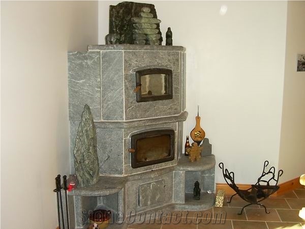 Santa Rita Venata Grey Soapstone Fireplace