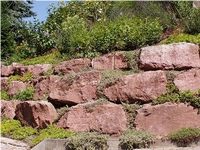 Red Sandstone Retaining Wall