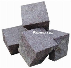 Granite Cubic Stone, Lilac Granite Cobble, Pavers