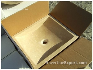 Light Travertine Sink