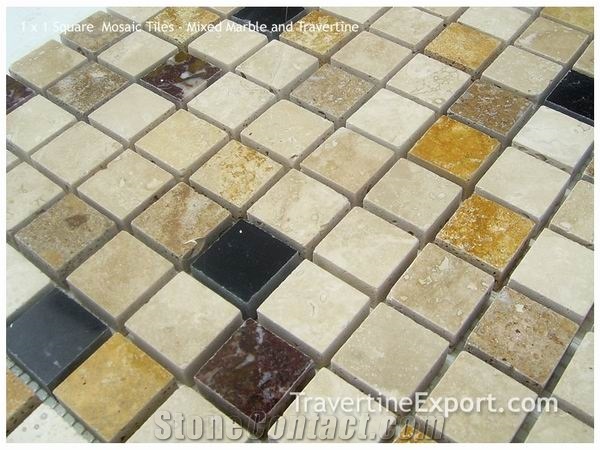 Travertine and Marble Mosaic Tiles