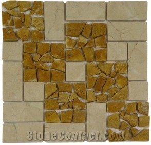 Marble Mix Travertine Mosaic Pattern