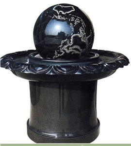 Black Granite Ball Fountain