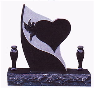 Black Granite Heart Tombstone,Monument