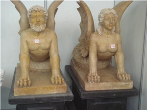 Yellow Granite Angel Sculpture,Carving Statue