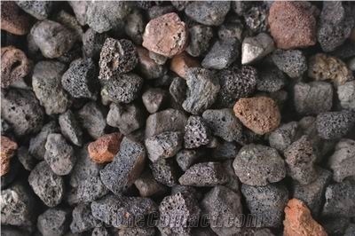 Black Scoria Pebble Stone, Black Basalt Pebble Stone
