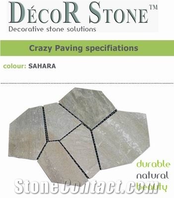 Sahara Sandstone Crazy Paving Beige Sandstone Cobble Pavers