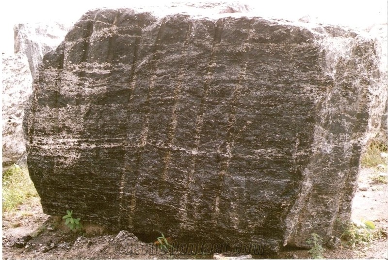 Rough Block Black and White Granite