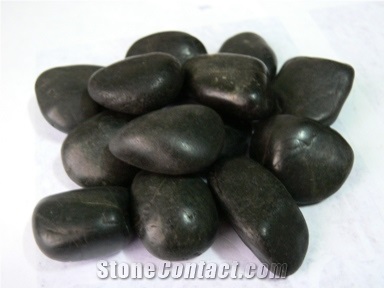 Black Granite Polished Pebble Stone