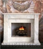Calacatta White Marble Fireplace