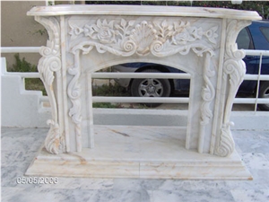 White Marble Fireplace Mantel