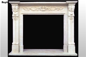 Beige Marble Fireplace