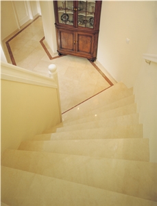 Beige Marble Floors and Stairs