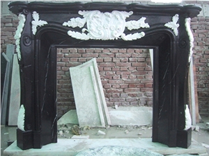 China Marquina Marble Fireplace