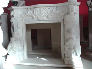 White Marble Sculptured Fireplaces
