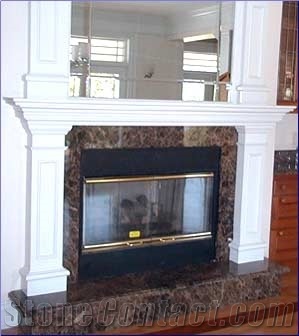 Brown Marble Fireplace