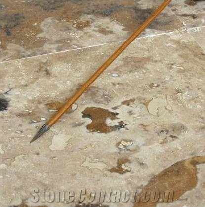 Rustic Dark Travertine Floor Tile, Turkey Brown Travertine