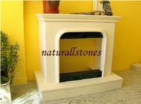 Fireplace Carved from Yellow Travertine