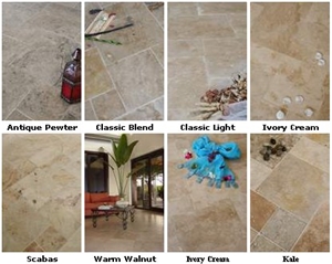 Travertine Tiles, Honed & Filled