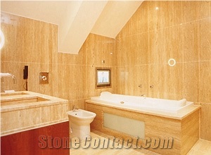 Travertine Bathrooms Design, Travertino Romano Classico Beige Travertine Bath Design