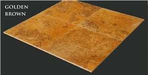 Golden Brown Travertine Slabs & Tiles, Turkey Brown Travertine