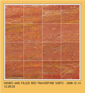 Honed and Filled Red Travertine Sorts