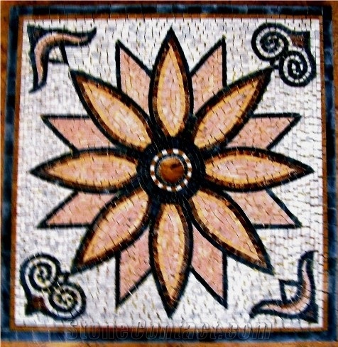 Geometric Mosaic Medallion 65 X 65 cm