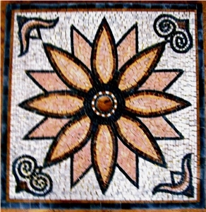 Geometric Mosaic Medallion 65 X 65 cm