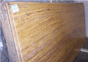 Gold Travertine Slabs, Turkey Yellow Travertine