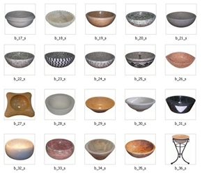 Travertine and Marble Bowls, Sinks