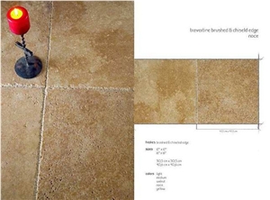 Travertine Brushed & Chiseled Edge Noce