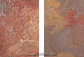 Raja Red Slate Slabs & Tiles, India Red Slate