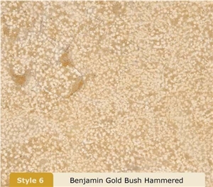 Benjamin Gold Limestone Slabs & Tiles Bush Hammered, Israel Yellow Limestone