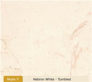 Hebron White Tumbled Slabs & Tiles, Hebron White Limestone Slabs & Tiles