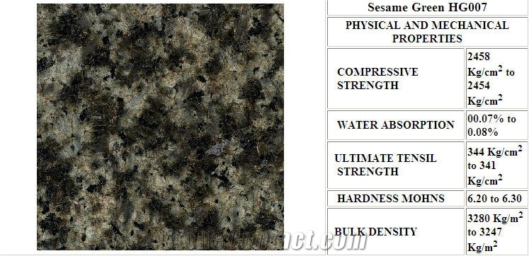 Hami Sesame Green Granite Slabs & Tiles, China Green Granite