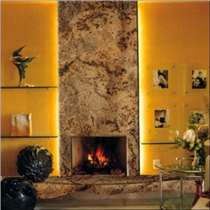 Lapidus Gold Granite Fireplace