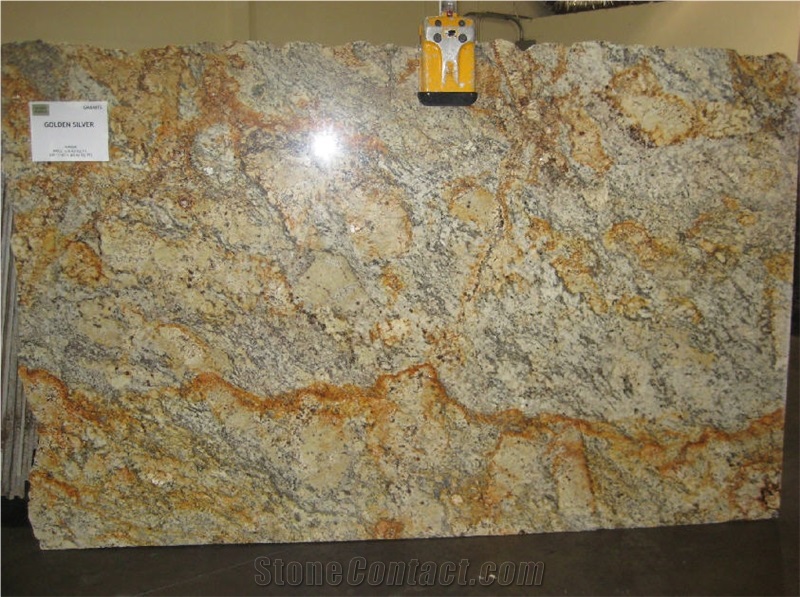 Golden Silver Granite Slabs, Brazil Yellow Granite