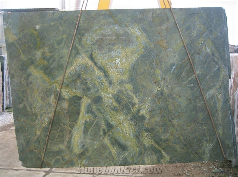 Verde Karzai Polished Granite Slabs, Brazil Green Granite