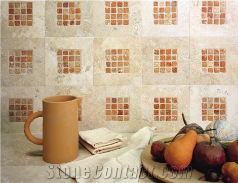 Travertino Romano Chiaro Mosaic Slabs & Tiles, Travertino Romano Chiaro Travertine Slabs & Tiles