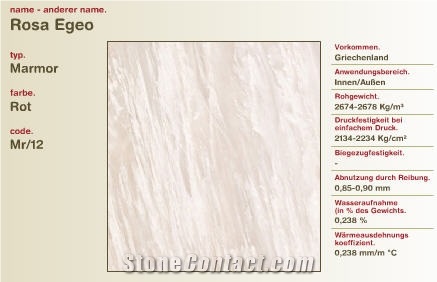 Rosa Egeo Marble, Greece Pink Marble Slabs & Tiles