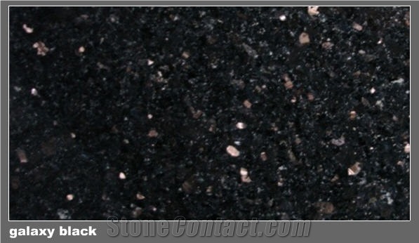Galaxy Black Granite Slabs & Tiles, India Black Granite