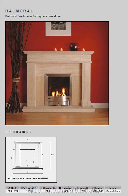 Balmoral Limestone Fireplace