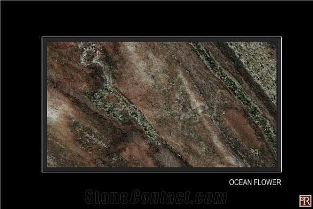 Ocean Flower Granite Slabs & Tiles, Brazil Green Granite